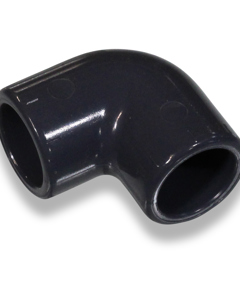 Elbow 90deg PVC 16mm 2x stick-on sleeve PN16